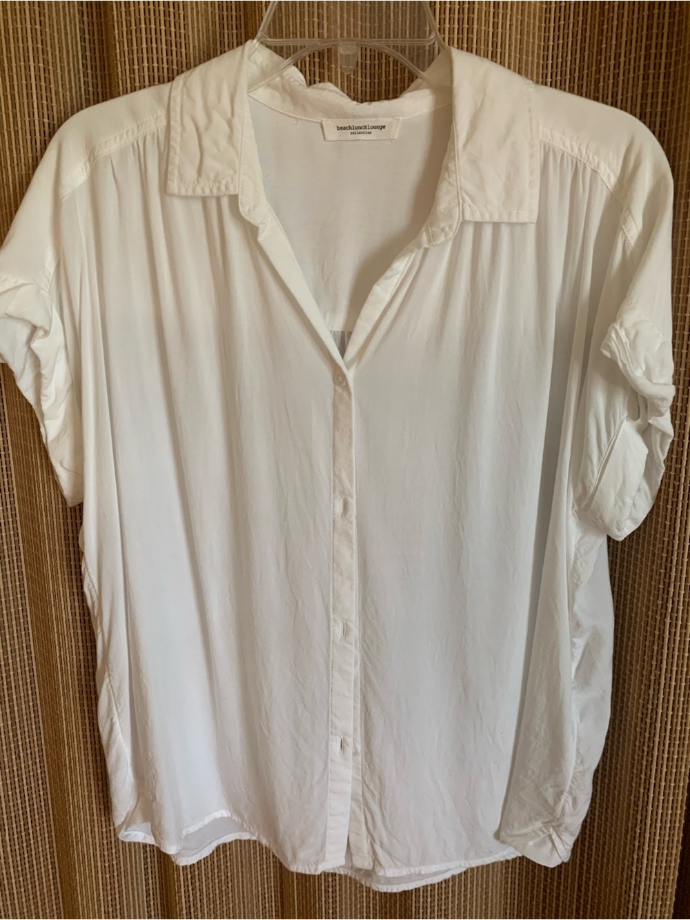 Beachlunchlounge White Short Sleeve Button-Down Shirt
